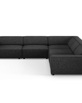 Micadoni Jodie Symmetrisk   Pers  Hjørnesofa Bouclé Stof Og Sort Plast