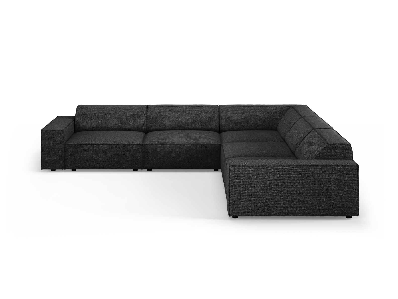 Micadoni Jodie Symmetrisk   Pers  Hjørnesofa Bouclé Stof Og Sort Plast