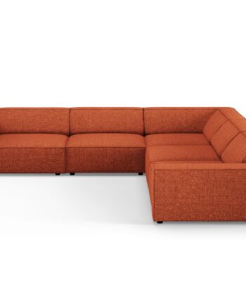 Micadoni Jodie Symmetrisk   Pers  Hjørnesofa Bouclé Stof Og Sort Plast