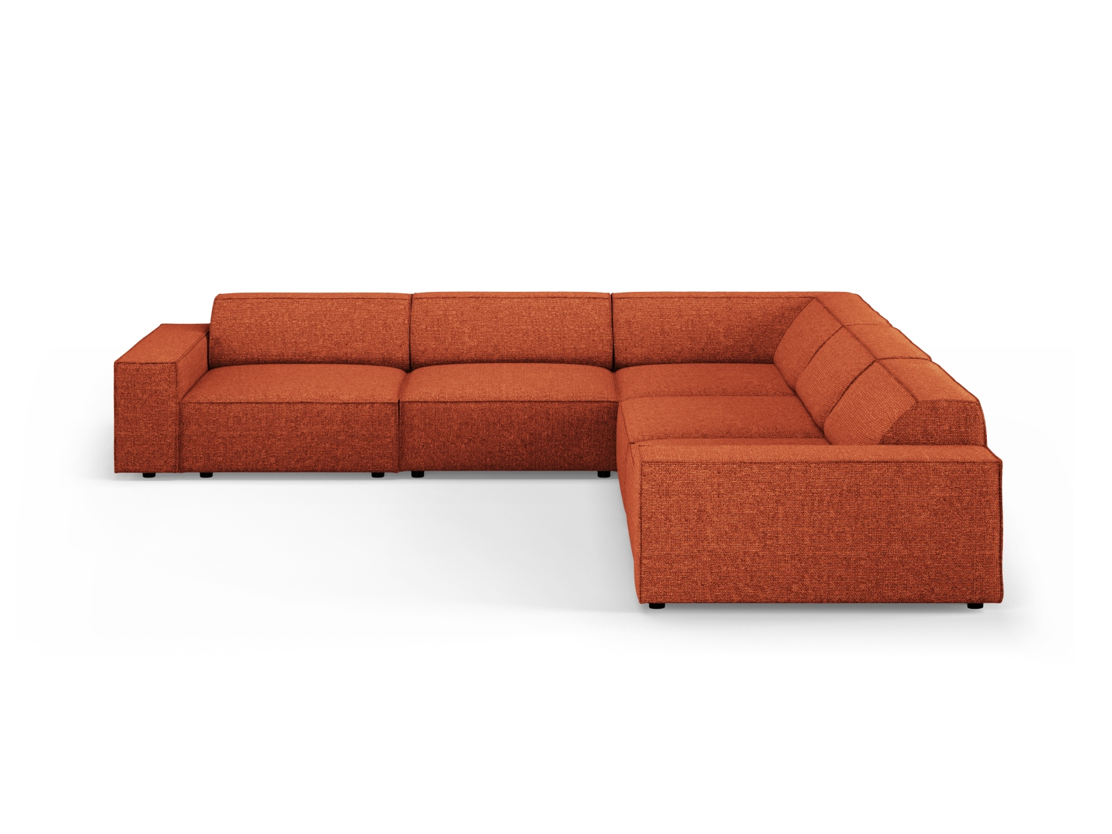 Micadoni Jodie Symmetrisk   Pers  Hjørnesofa Bouclé Stof Og Sort Plast