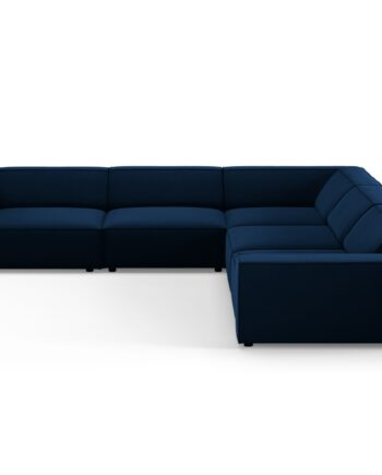 Micadoni Jodie Symmetrisk   Pers  Hjørnesofa Kongeblå Imiteret Fløjl Stof Og Sort Plast
