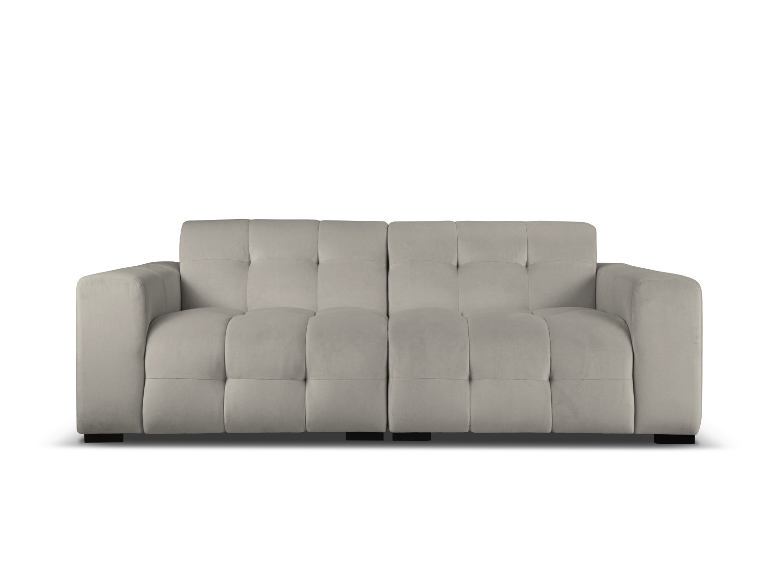 Micadoni Kendal Sofa    Sæder Antracitgrå Fløjl Og Sort Bøgetræ