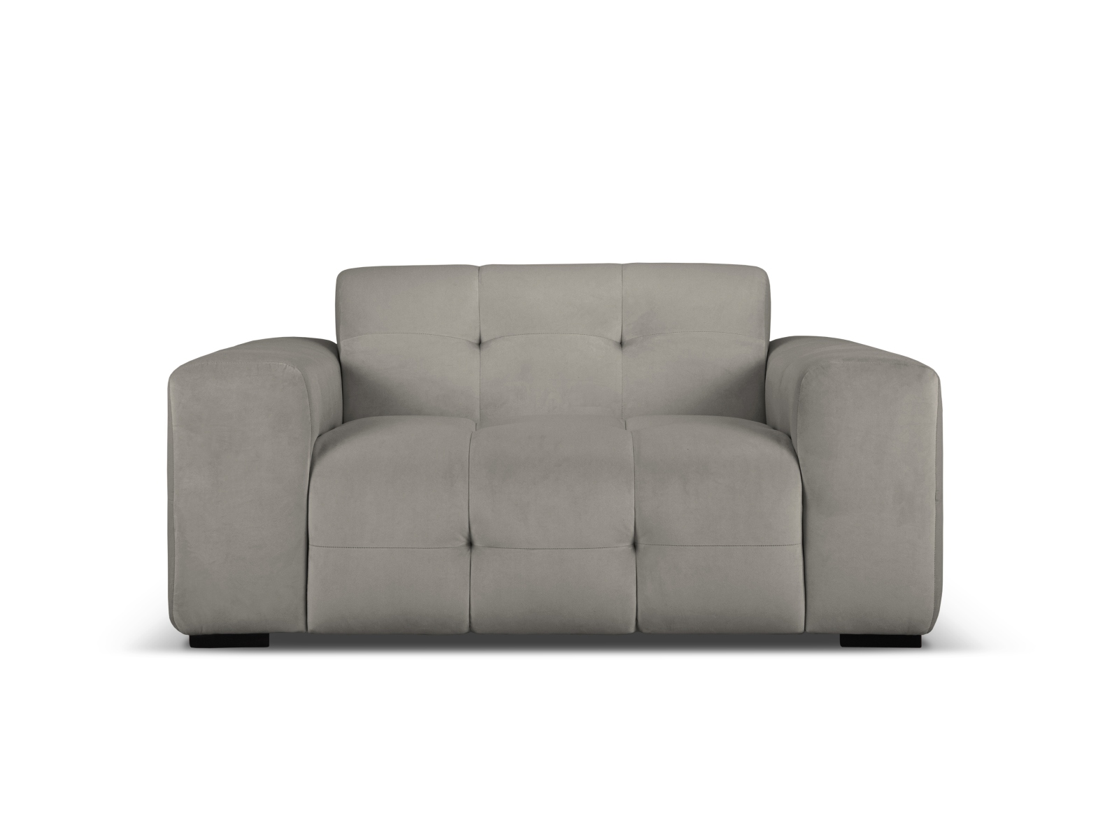Micadoni Kendal Sofa    Sæder Antracitgrå Fløjl Og Sort Bøgetræ