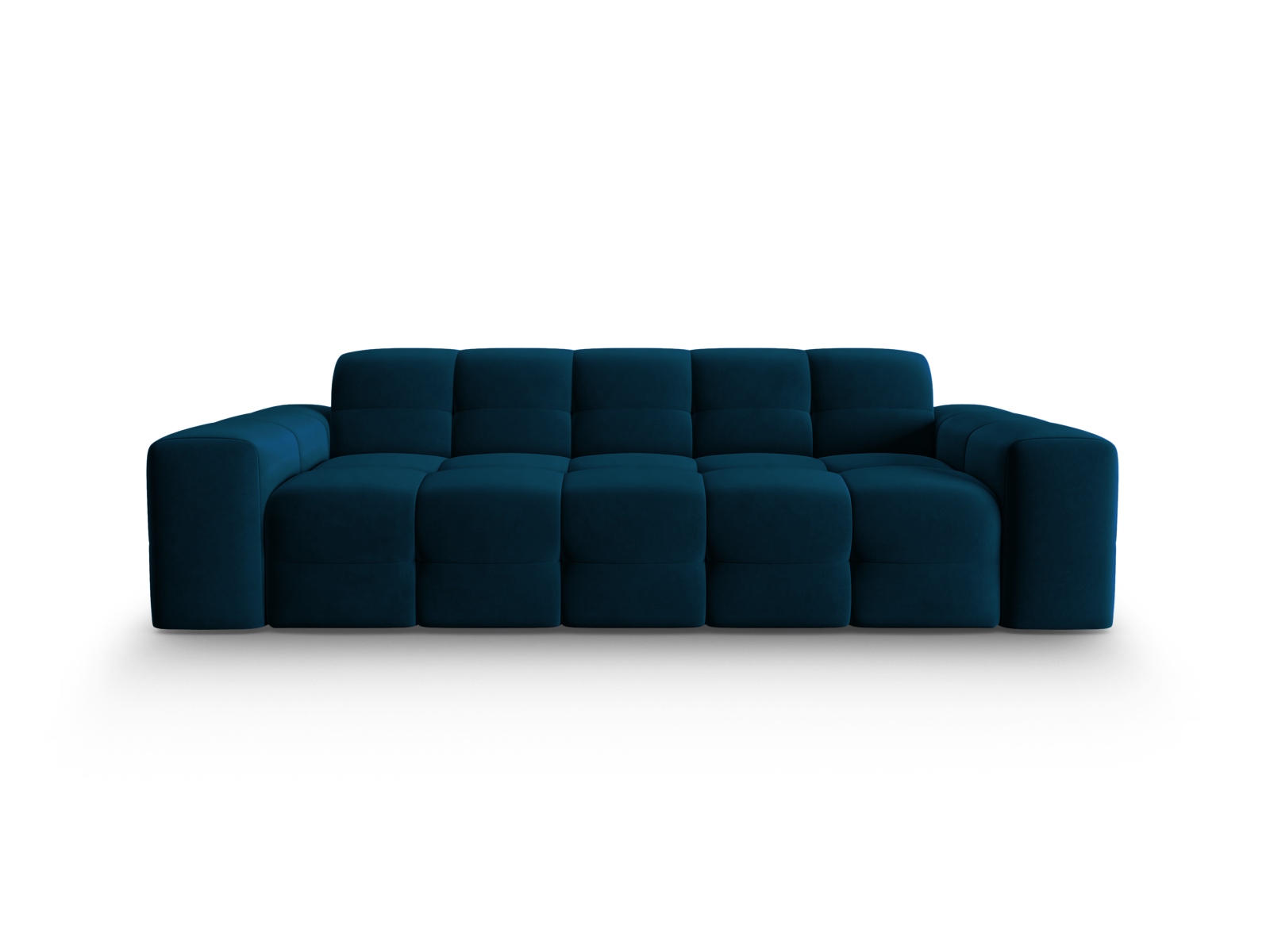 Micadoni Kendal Sofa    Sæder Blå Fløjl Og Sort Bøgetræ