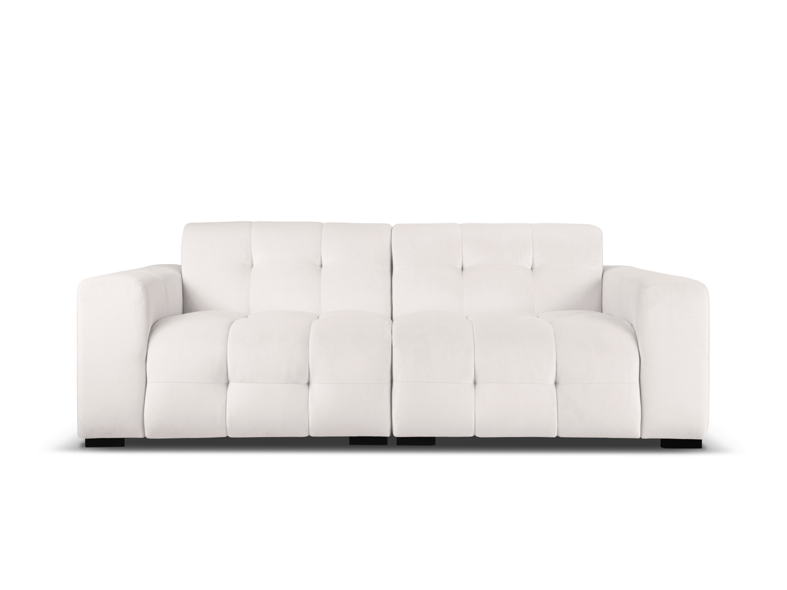 Micadoni Kendal Sofa    Sæder Grå Fløjl Og Sort Bøgetræ