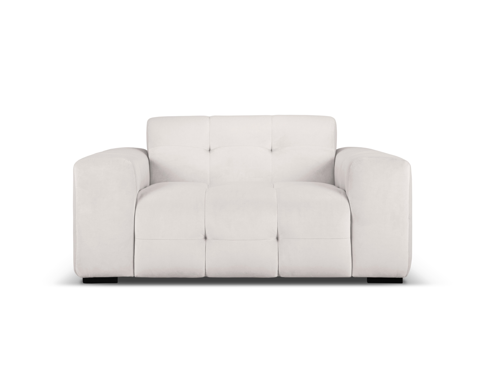 Micadoni Kendal Sofa    Sæder Grå Fløjl Og Sort Bøgetræ