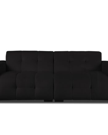 Micadoni Kendal Sofa    Sæder Sort Fløjl Og Sort Bøgetræ
