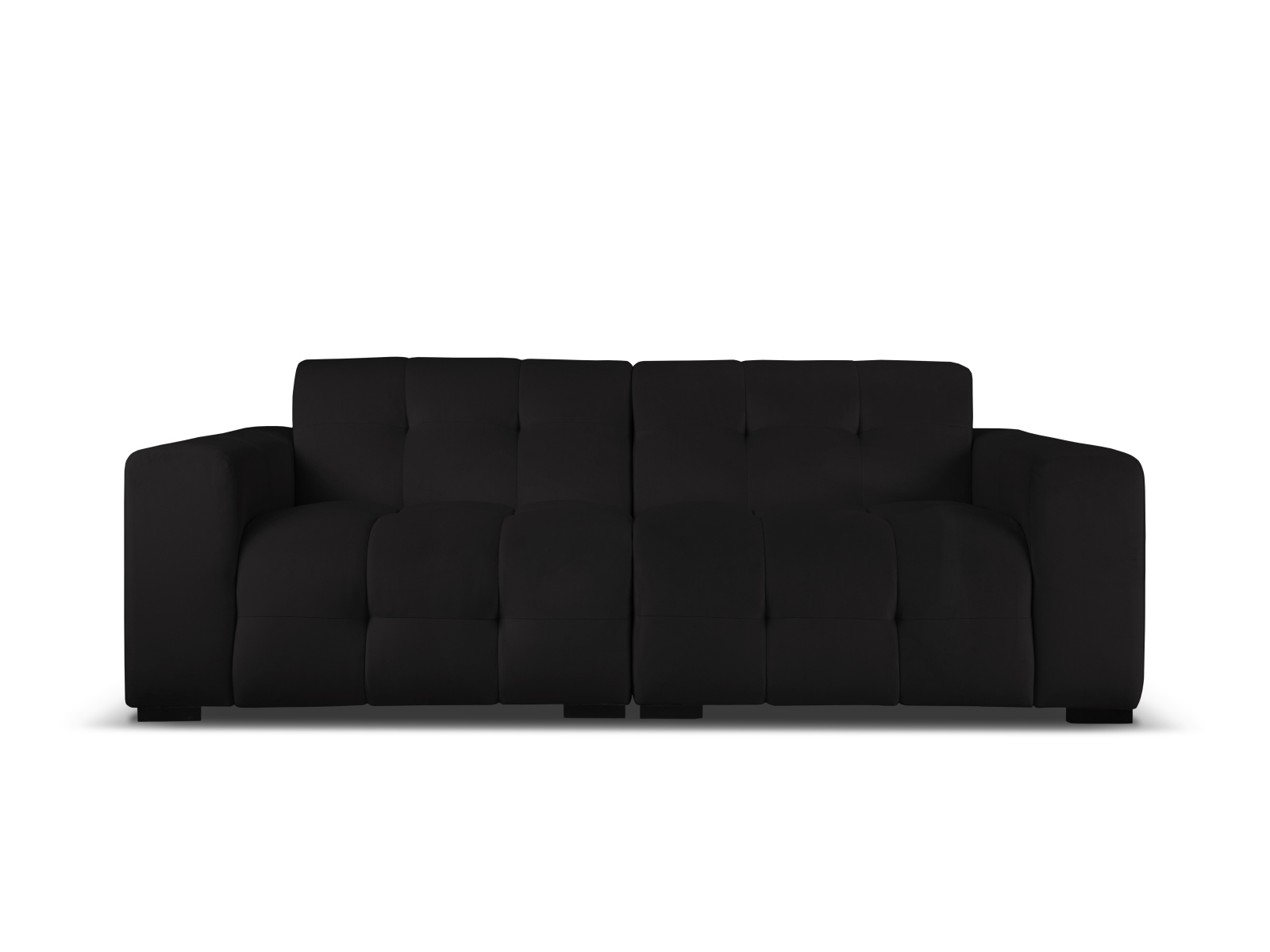 Micadoni Kendal Sofa    Sæder Sort Fløjl Og Sort Bøgetræ