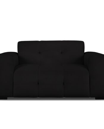 Micadoni Kendal Sofa    Sæder Sort Fløjl Og Sort Bøgetræ