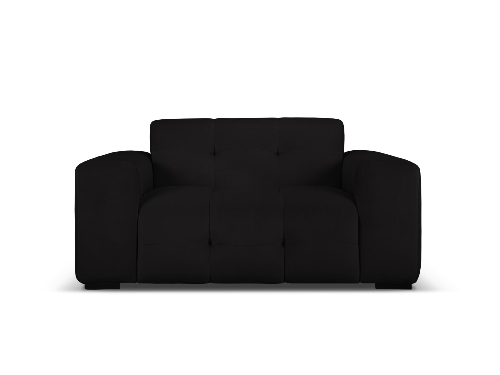 Micadoni Kendal Sofa    Sæder Sort Fløjl Og Sort Bøgetræ