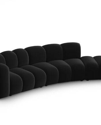 Micadoni Lupin Modul Sofa  Højre    Sæder Sort Fløjl Og Sort Plast