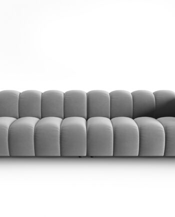 Micadoni Lupin Modul Sofa    Sæder Grå Fløjl Og Sort Plast