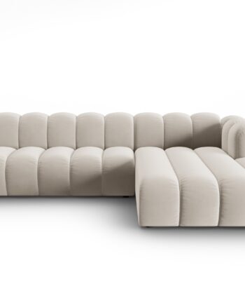 Micadoni Lupin Modular   Pers  Hjørnesofa  Højre Beige Fløjl Stof