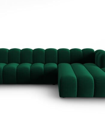 Micadoni Lupin Modular   Pers  Hjørnesofa  Højre Flaske Grøn Fløjl Stof