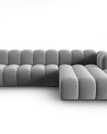 Micadoni Lupin Modular   Pers  Hjørnesofa  Højre Grå Fløjl Stof