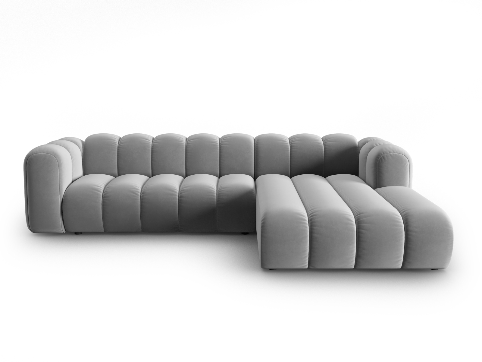 Micadoni Lupin Modular   Pers  Hjørnesofa  Højre Grå Fløjl Stof