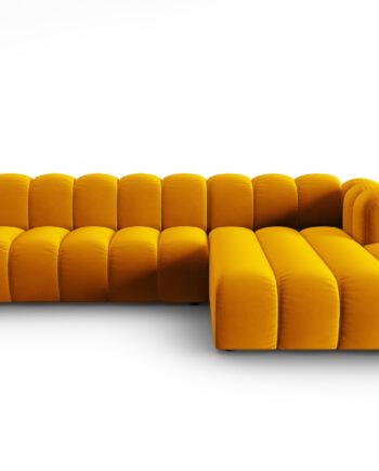 Micadoni Lupin Modular   Pers  Hjørnesofa  Højre Gul Fløjl Stof