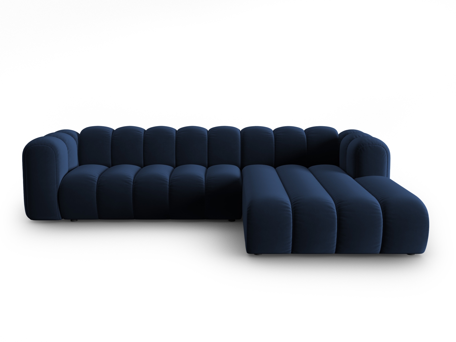 Micadoni Lupin Modular   Pers  Hjørnesofa  Højre Kongeblå Fløjl Stof