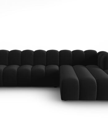 Micadoni Lupin Modular   Pers  Hjørnesofa  Højre Sort Fløjl Stof