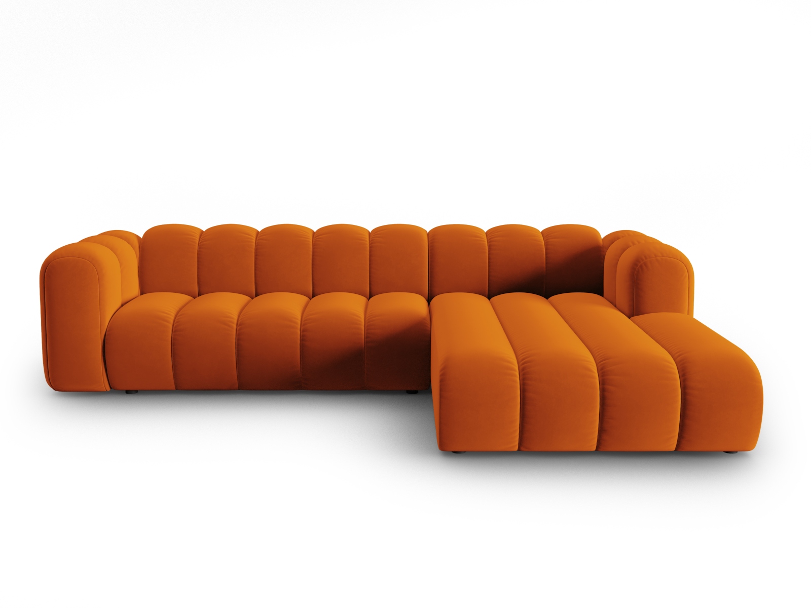 Micadoni Lupin Modular   Pers  Hjørnesofa  Højre Terracotta Fløjl Stof