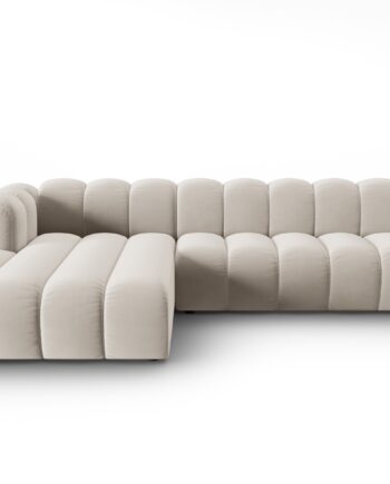 Micadoni Lupin Modular   Pers  Hjørnesofa  Venstre Beige Fløjl Stof