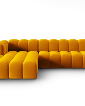 Micadoni Lupin Modular   Pers  Hjørnesofa  Venstre Gul Fløjl Stof
