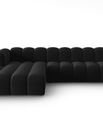 Micadoni Lupin Modular   Pers  Hjørnesofa  Venstre Sort Fløjl Stof