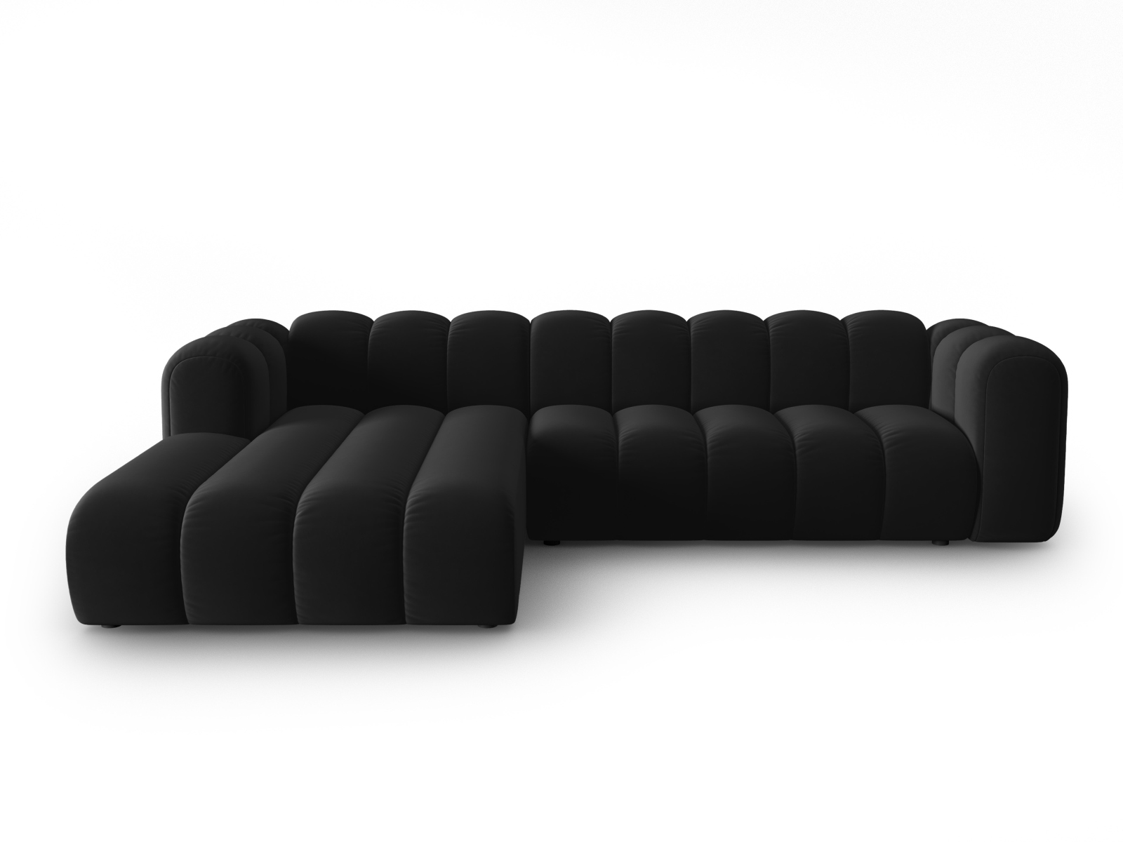 Micadoni Lupin Modular   Pers  Hjørnesofa  Venstre Sort Fløjl Stof