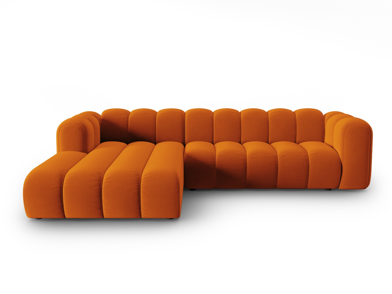 Micadoni Lupin Modular   Pers  Hjørnesofa  Venstre Terracotta Fløjl Stof