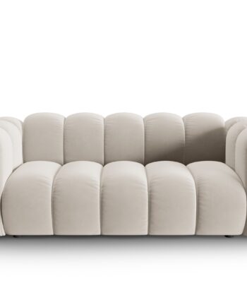 Micadoni Lupin Sofa    Sæder Beige Fløjl Og Sort Plast