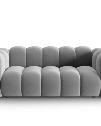 Micadoni Lupin Sofa    Sæder Grå Fløjl Og Sort Plast