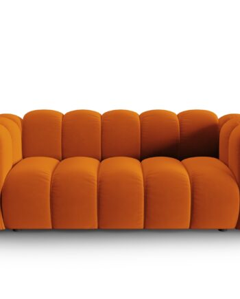 Micadoni Lupin Sofa    Sæder Orange Fløjl Og Sort Plast