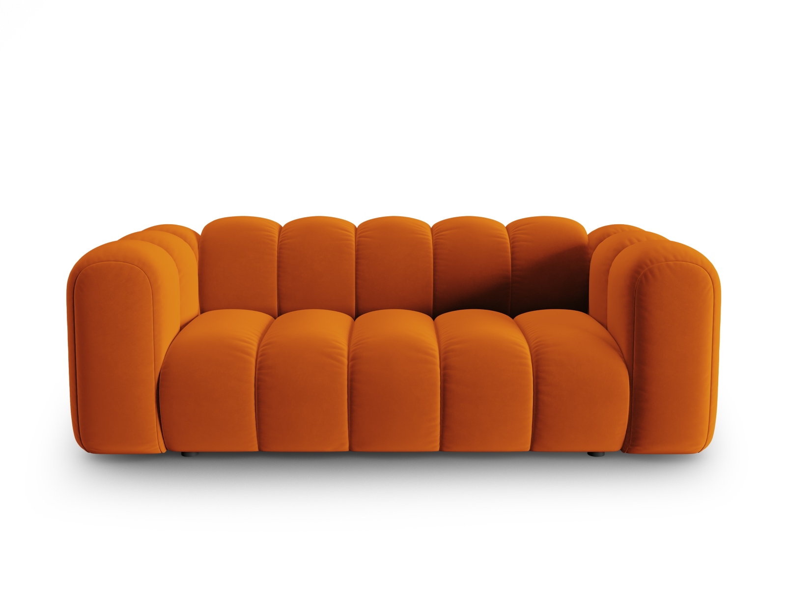 Micadoni Lupin Sofa    Sæder Orange Fløjl Og Sort Plast