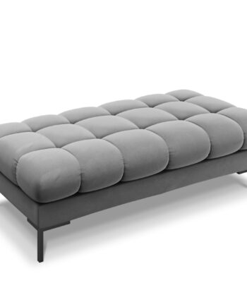 Micadoni Mamaia Bænk    Sæder  Rektangulær Grå Fløjl Og Sort Metal  62x133x41