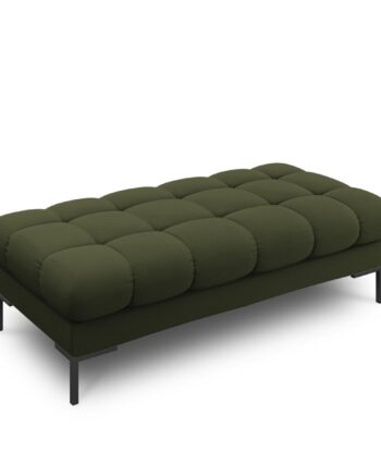 Micadoni Mamaia Bænk    Sæder  Rektangulær Grøn Stof Og Sort Metal  62x133x41