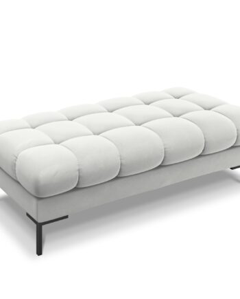 Micadoni Mamaia Bænk    Sæder  Rektangulær Sølv Fløjl Og Sort Metal  62x133x41