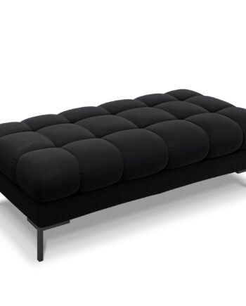 Micadoni Mamaia Bænk    Sæder  Rektangulær Sort Fløjl Og Sort Metal  62x133x41