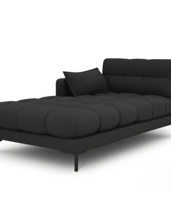 Micadoni Mamaia Chaiselong  Venstre Antracitgrå Stof Og Sort Metal  185x102x75