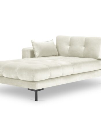Micadoni Mamaia Chaiselong  Venstre Beige Fløjl Og Sort Metal  185x102x75