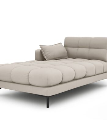Micadoni Mamaia Chaiselong  Venstre Beige Stof Og Sort Metal  185x102x75