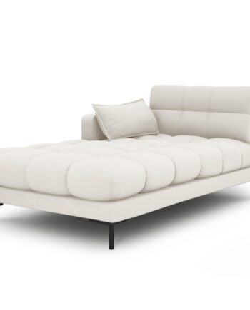 Micadoni Mamaia Chaiselong  Venstre Beige Stof Og Sort Metal  185x102x75