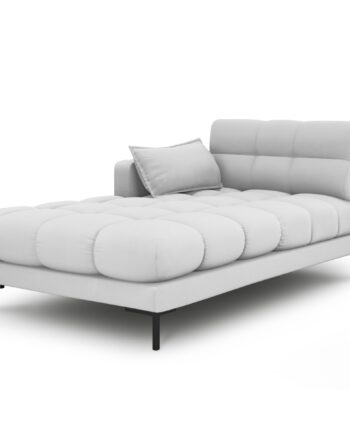 Micadoni Mamaia Chaiselong  Venstre Grå Stof Og Sort Metal  185x102x75