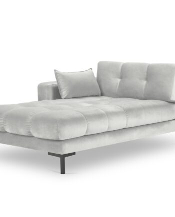 Micadoni Mamaia Chaiselong  Venstre Sølv Fløjl Og Sort Metal  185x102x75