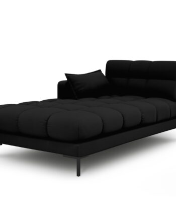 Micadoni Mamaia Chaiselong  Venstre Sort Stof Og Sort Metal  185x102x75