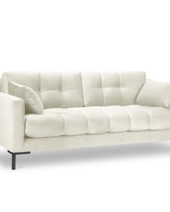 Micadoni Mamaia Sofa    Sæder Beige Fløjl Og Sort Metal