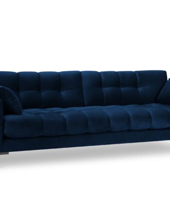 Micadoni Mamaia Sofa    Sæder Blå Fløjl Og Sort Metal