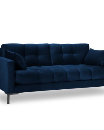 Micadoni Mamaia Sofa    Sæder Blå Fløjl Og Sort Metal