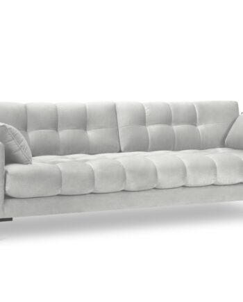 Micadoni Mamaia Sofa    Sæder Sølv Fløjl Og Sort Metal