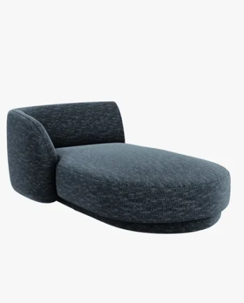 Micadoni Miley Chaiselong  Venstre Blå Chenille Og Sort Plast  150x95x70