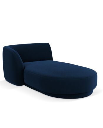 Micadoni Miley Chaiselong  Venstre Blå Fløjl Og Sort Plast  150x95x70